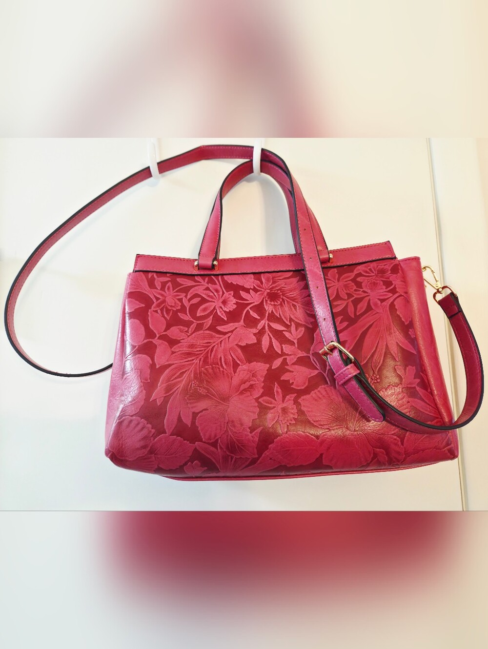 Mellow World Embossed Vegan Leather Satchel